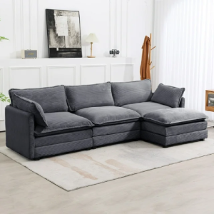 JUSTLET Sectional Sofa with Ottoman