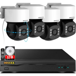 OOSSXX 360° PTZ Digital Zoom Wired Security Camera System